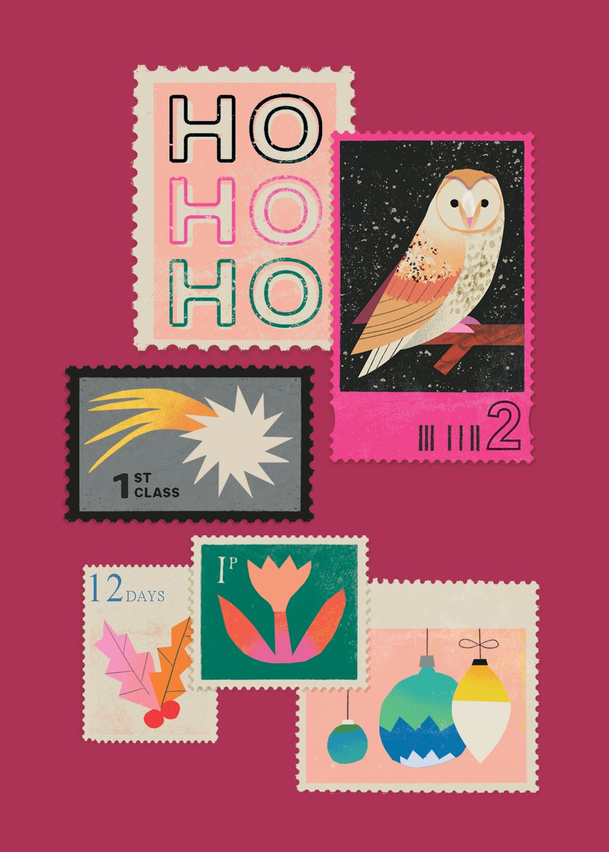 Christmas Owl Stamps | Card