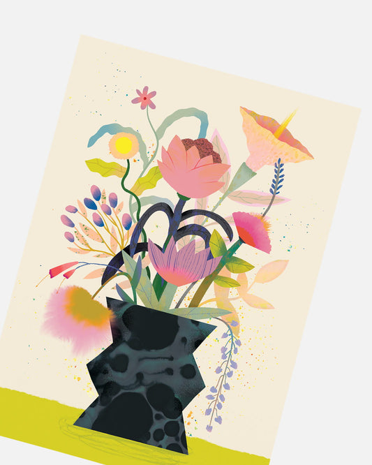 Flower Bunch Cream | XL Postcard