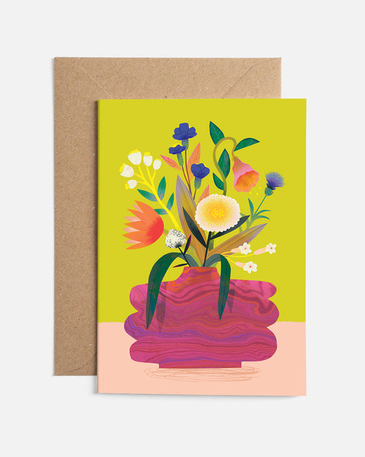 Flower Bunch Lime | Card